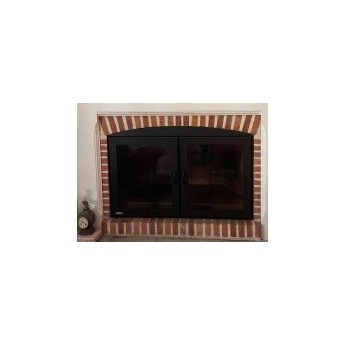Puerta para chimenea de 2 hojas de 1195 x 940 mm con parte superior abovedada